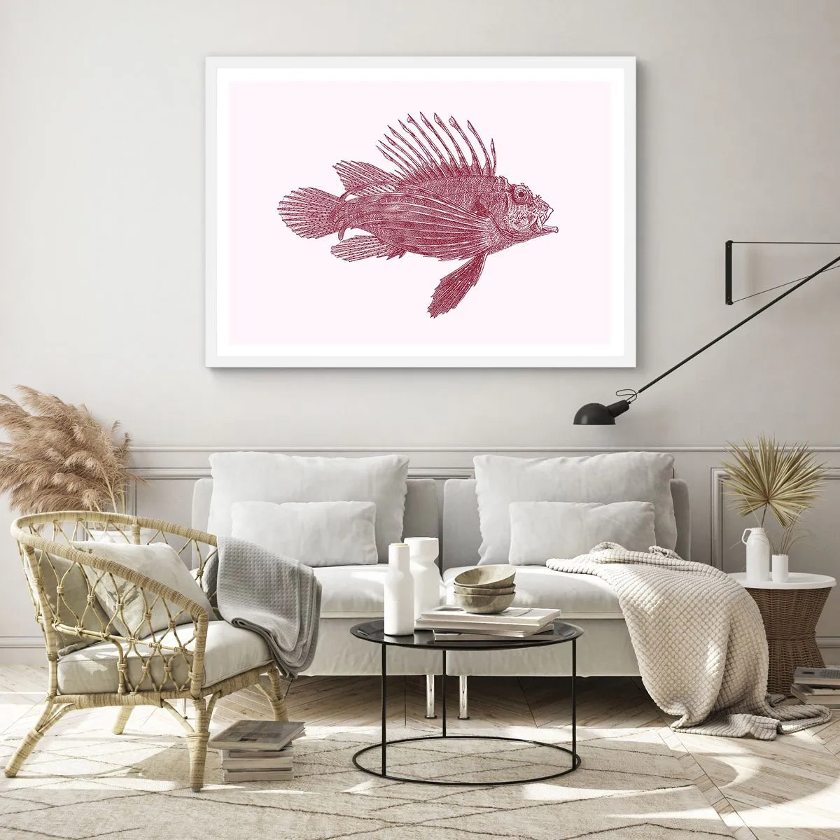 Plagát v bielom ráme - Obyvateľka exotických vôd - 91x61 cm