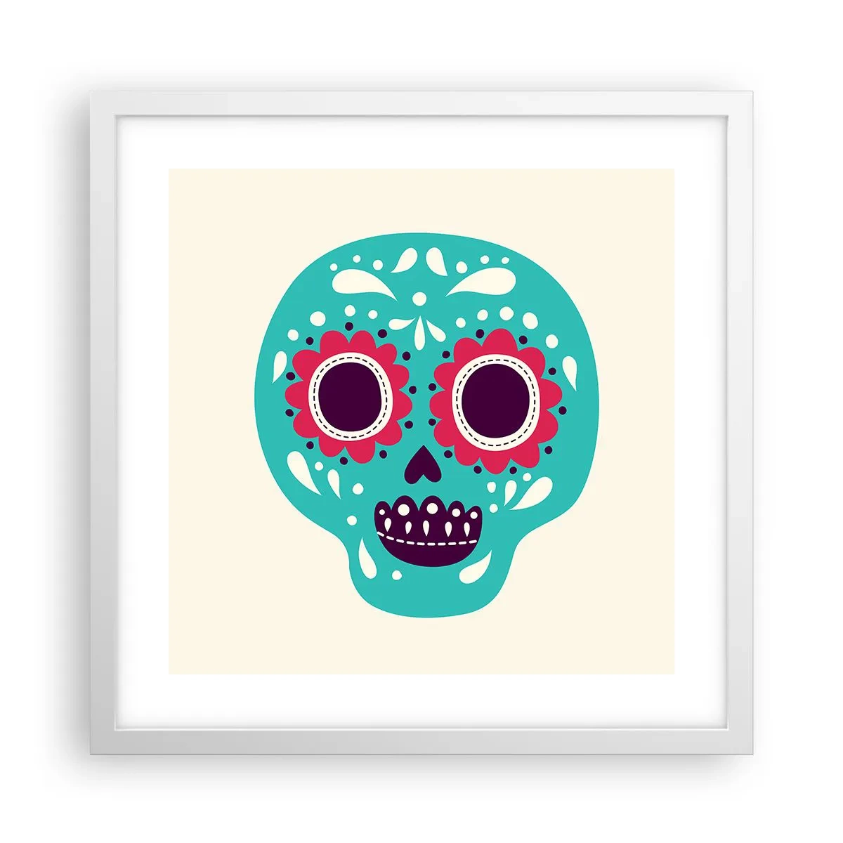 Plagát v bielom ráme - Život – zábava až do smrti - 40x40 cm