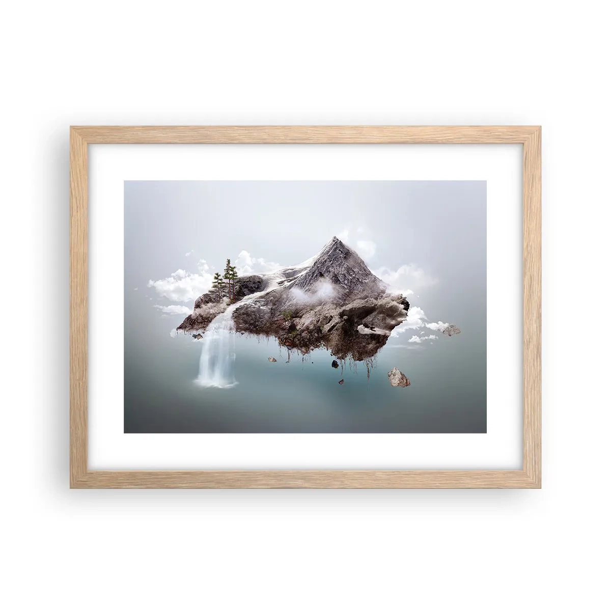 Plagát v ráme zo svetlého duba - Pohľad surrealistu - 40x30 cm