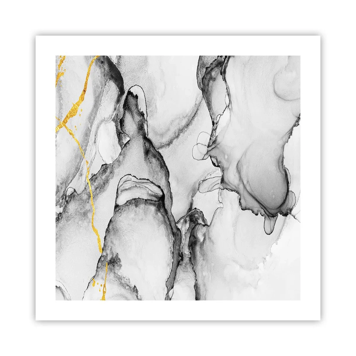 Plagát - Kompozícia so zlatým motívom - 50x50 cm