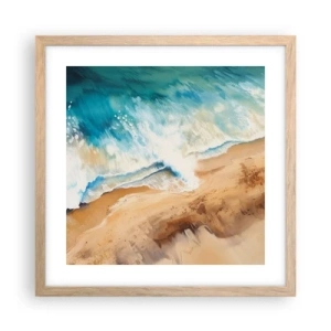 Plagát v ráme zo svetlého duba - Vlna, ktorá sa vracia - 40x40 cm