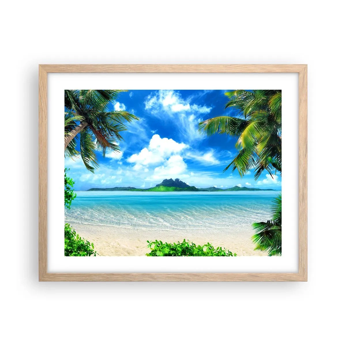 Plagát v ráme zo svetlého duba - Lazúr trópov - 50x40 cm