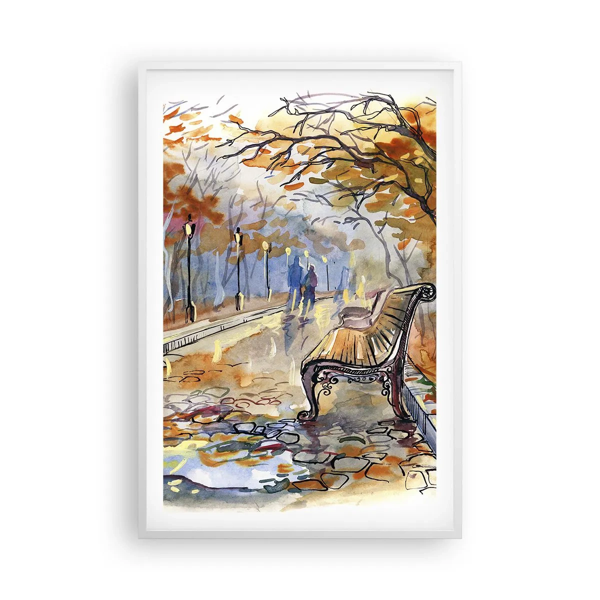 Plagát v bielom ráme - Spoločne putovať jeseňou - 61x91 cm