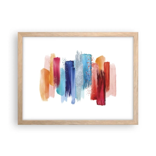 Plagát v ráme zo svetlého duba - Hore a dole - 40x30 cm