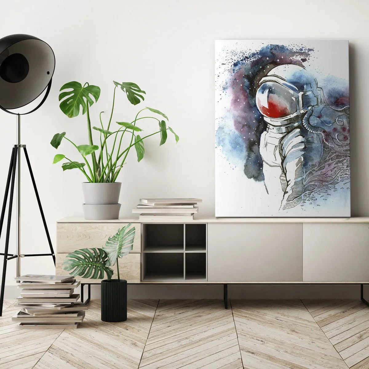 Obraz na plátne - Sám s vesmírom - 45x80 cm