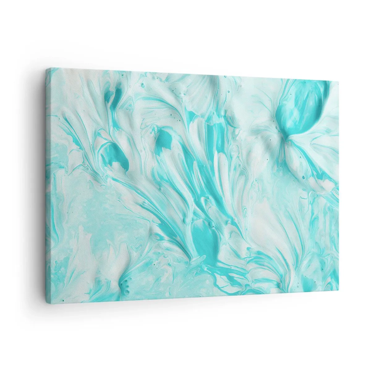 Obraz na plátne - Abstraktný motív v pastelových odtieňoch modrej a bielej. - 70x50cm - Navždy spolu - Moderná nástenná dekorácia do obývacej izby a spálne ARTTOR