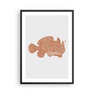 Plagát v čiernom ráme - Podrobná ilustrácia hlbokomorskej ryby - 50x70cm - A nakoniec ryba - Moderná nástenná dekorácia do obývacej izby a spálne ARTTOR