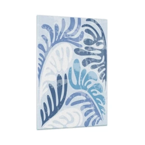 Obraz na skle - Modré papradie - 70x100 cm