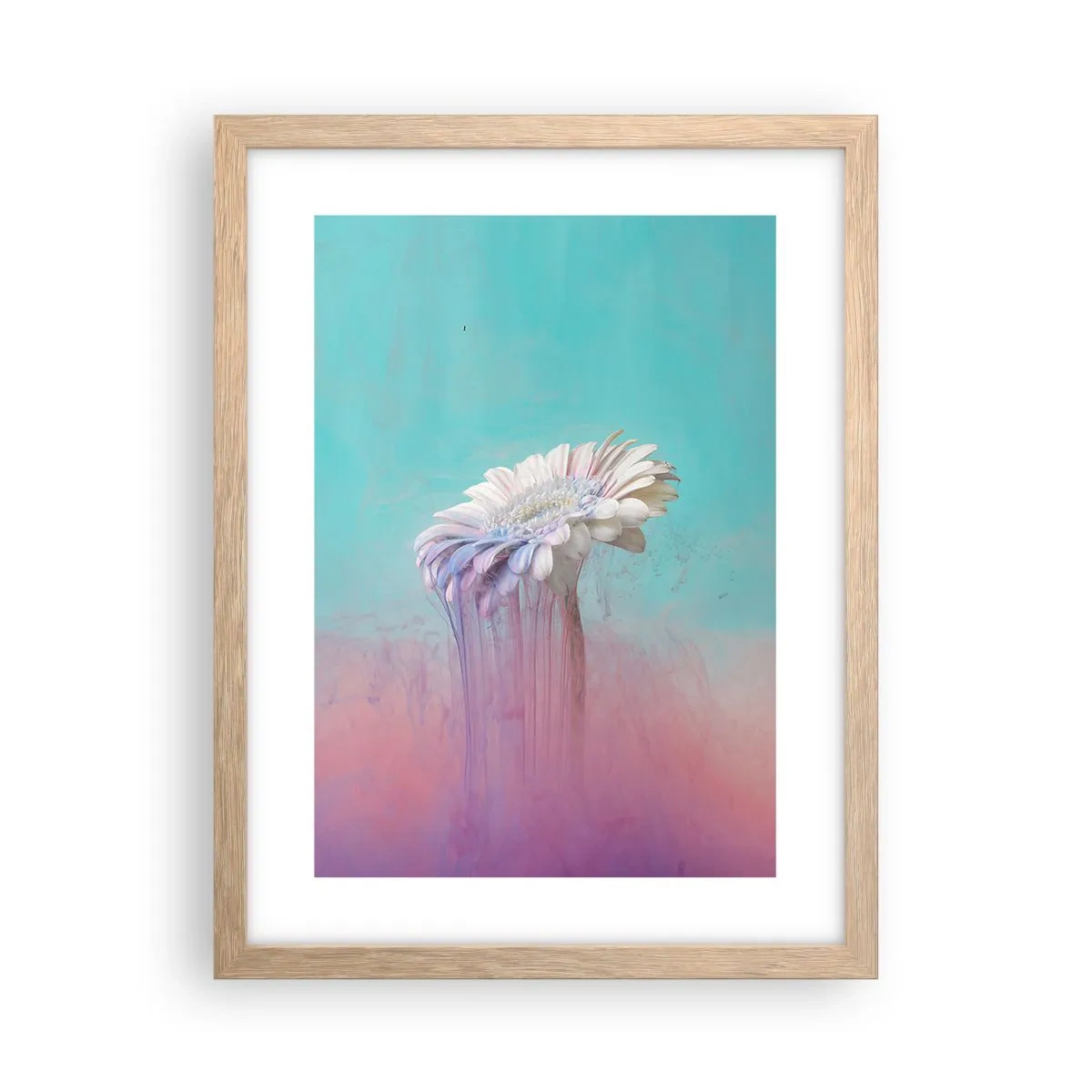 Plagát v ráme zo svetlého duba - Záhrobia kvetín - 30x40 cm