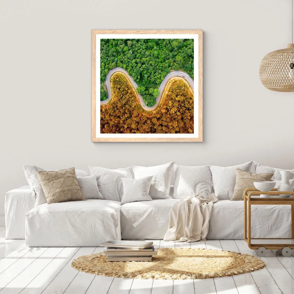 Plagát v ráme zo svetlého duba - Hranice a prelomy - 60x60 cm