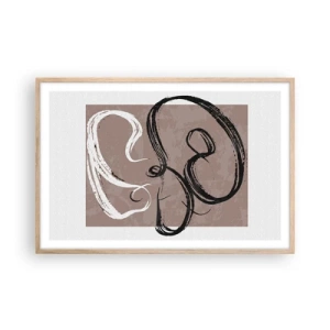 Plagát v ráme zo svetlého duba - Kompozícia – hľadanie úplnosti - 91x61 cm