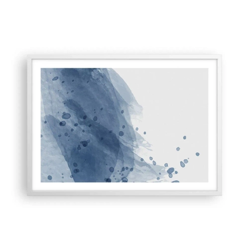 Plagát v bielom ráme - Modrý tyl - 70x50 cm