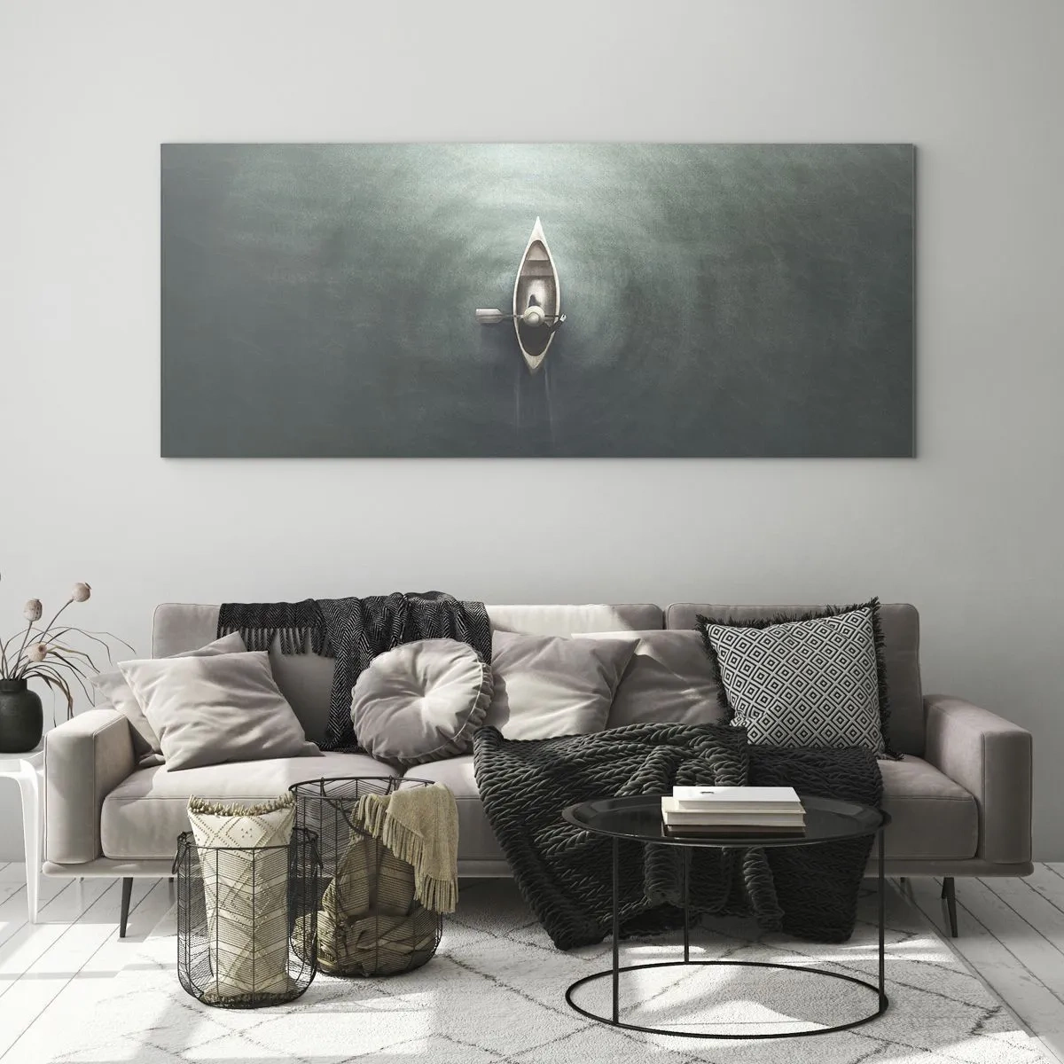 Obraz na skle - Cez mesačné jazero - 100x40 cm
