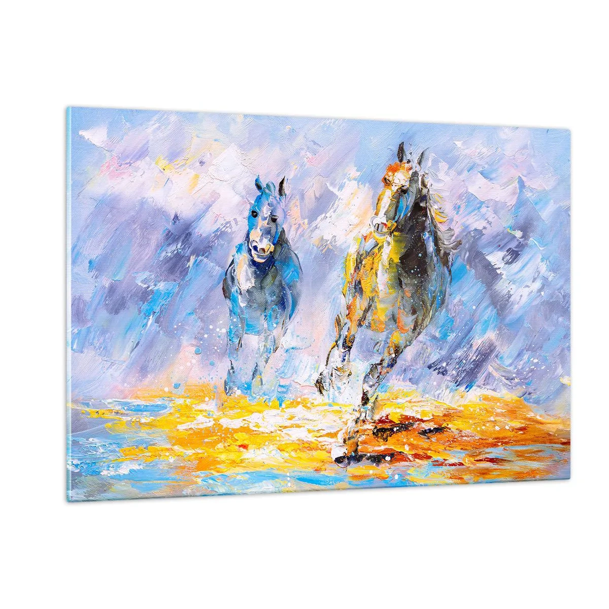 Obraz na skle - Cvalom cez žiaru - 120x80 cm