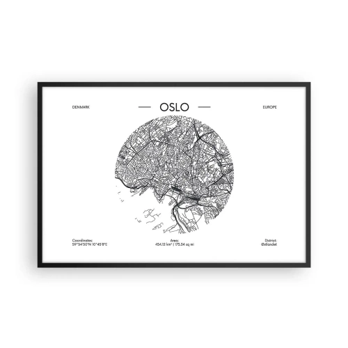 Plagát v čiernom ráme - Anatómia Osla - 91x61 cm