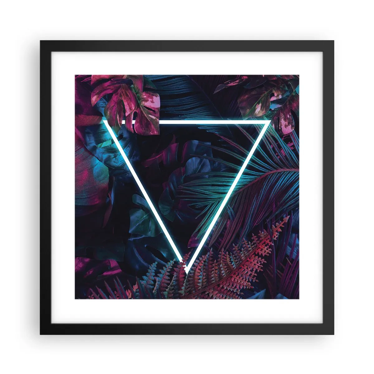 Plagát v čiernom ráme - Záhrada v disco štýle - 40x40 cm
