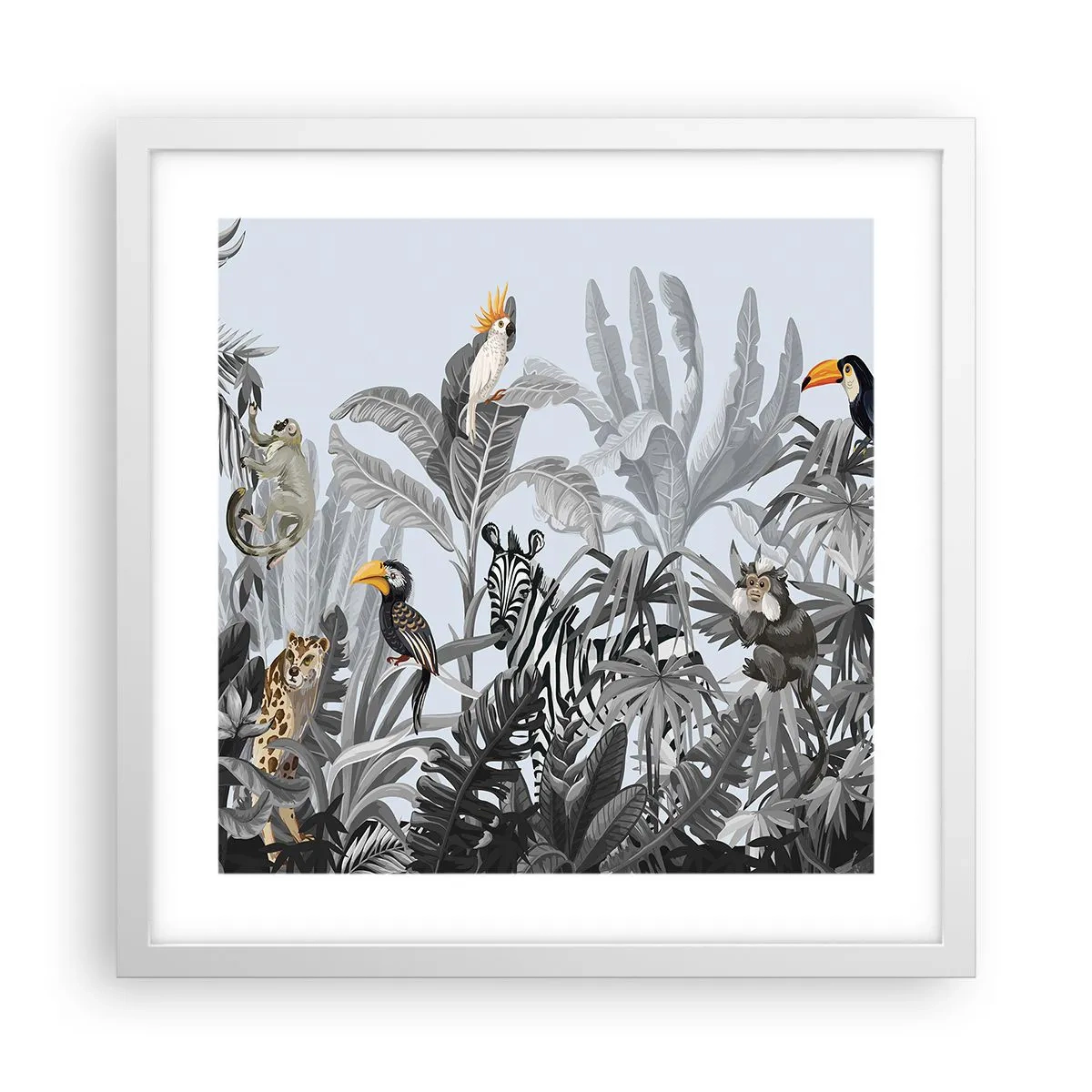 Plagát v bielom ráme - Africká rozprávka - 40x40 cm