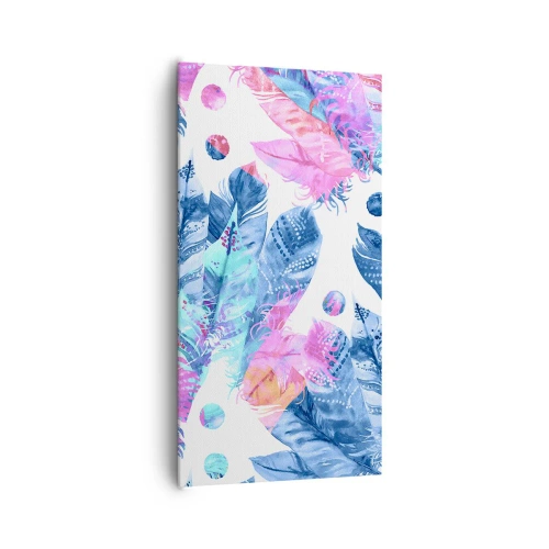 Obraz na plátne - Chocholy v ružovej a blankytnej - 65x120 cm