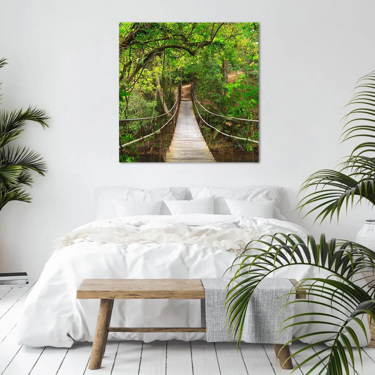 Obraz na plátne - Lebo na záhrade rastú popínavé rastliny - 60x60 cm