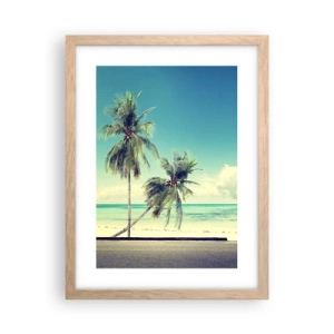 Plagát v ráme zo svetlého duba - Prázdniny, je čas začať - 30x40 cm