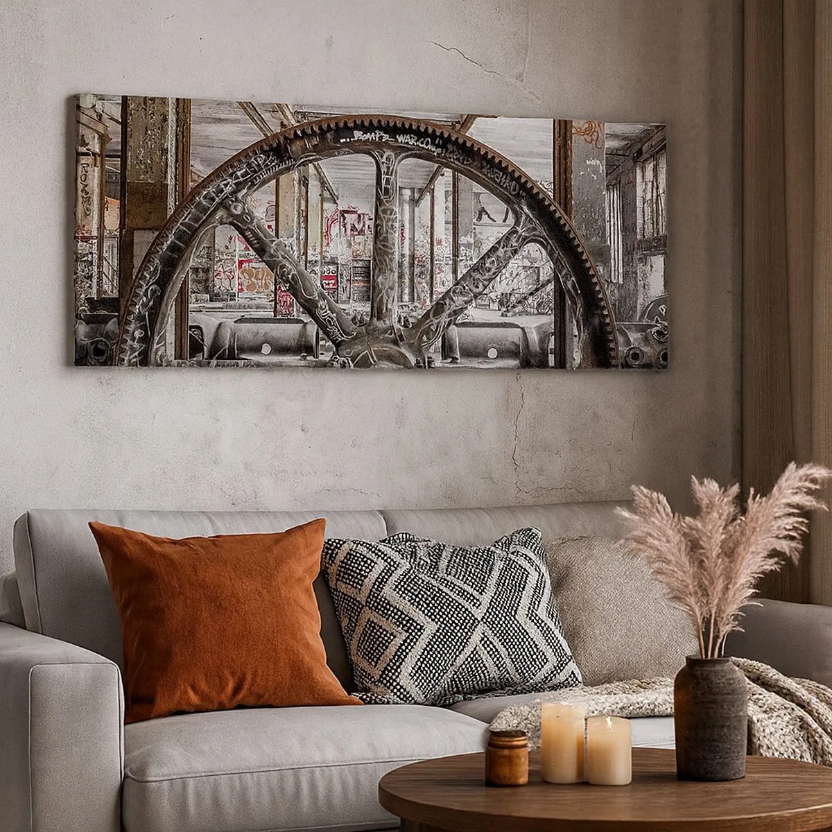 Obraz na plátne - Tajný život továrne - 100x40 cm