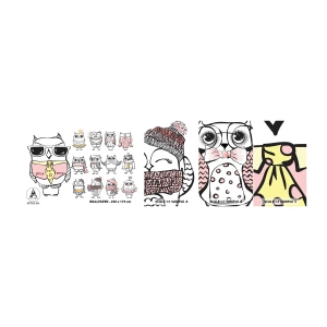 Vzorka Fototapeta Standard Eco - Toľko rolí na hranie - Pre deti, Sova, deti - 100x30 cm