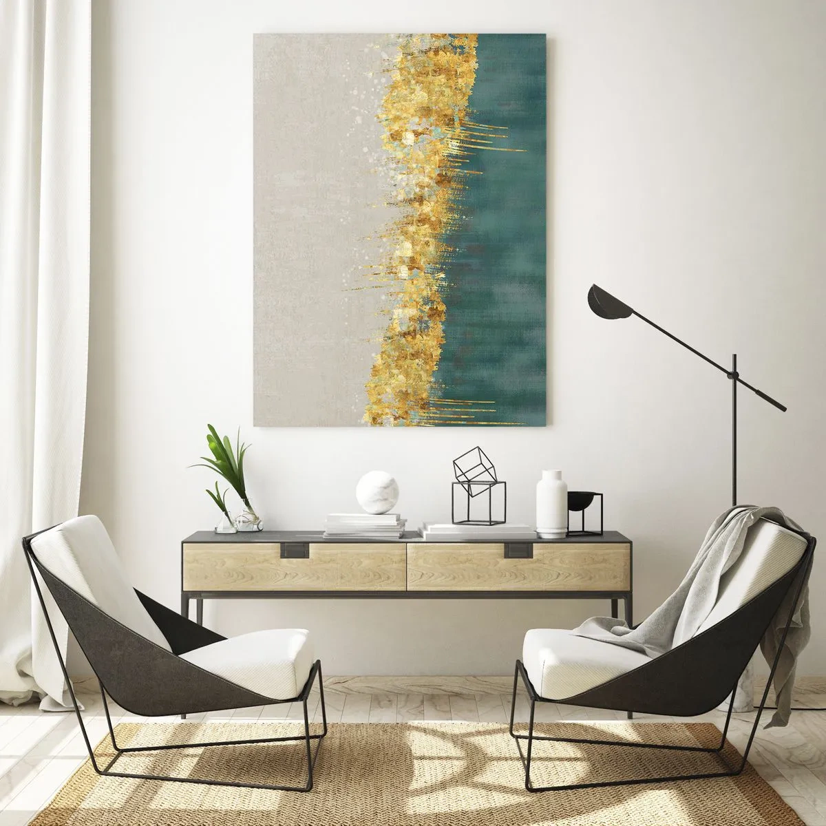 Obraz na skle - Zlatá hranica - 50x70 cm
