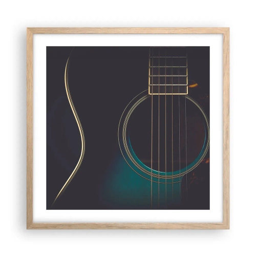 Plagát v ráme zo svetlého duba - Okamih, než to zaznie - 50x50 cm