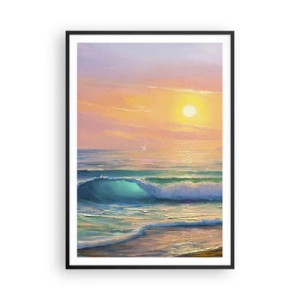 Plagát v čiernom ráme - Tyrkysová pieseň vĺn - 70x100 cm