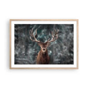 Plagát v ráme zo svetlého duba - Skutočný kráľ lesa - 70x50 cm