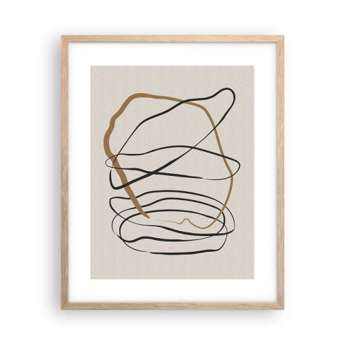 Plagát v ráme zo svetlého duba - Kompozícia – tanec v slučke - 40x50 cm