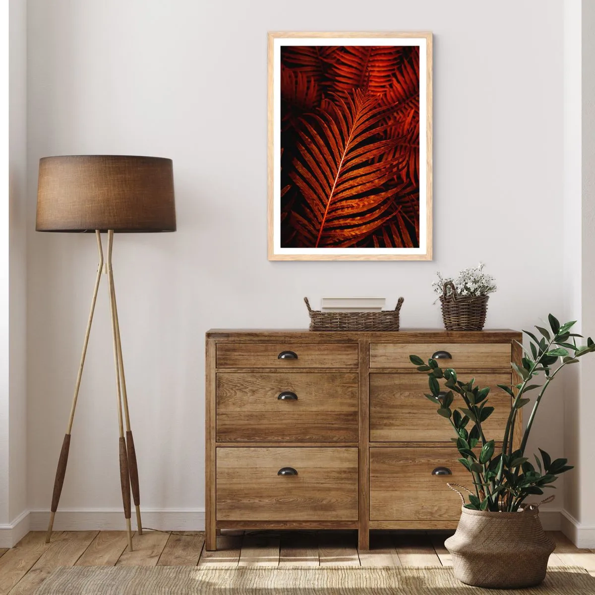 Plagát v ráme zo svetlého duba - Žiar života - 50x70 cm