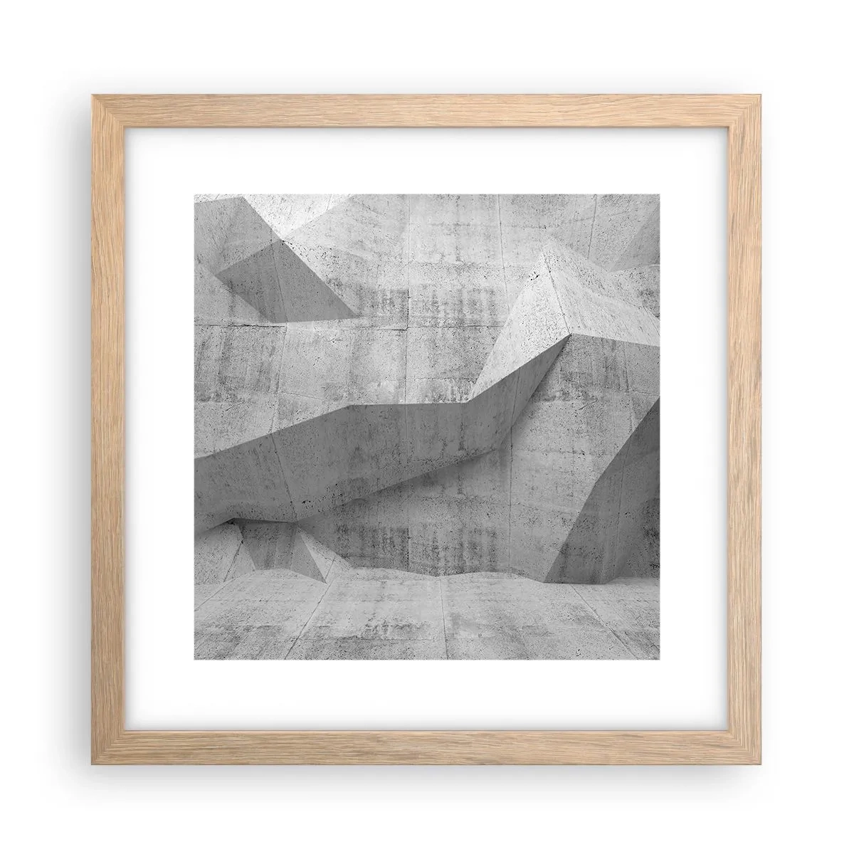 Plagát v ráme zo svetlého duba - Skutočná výzva - 30x30 cm