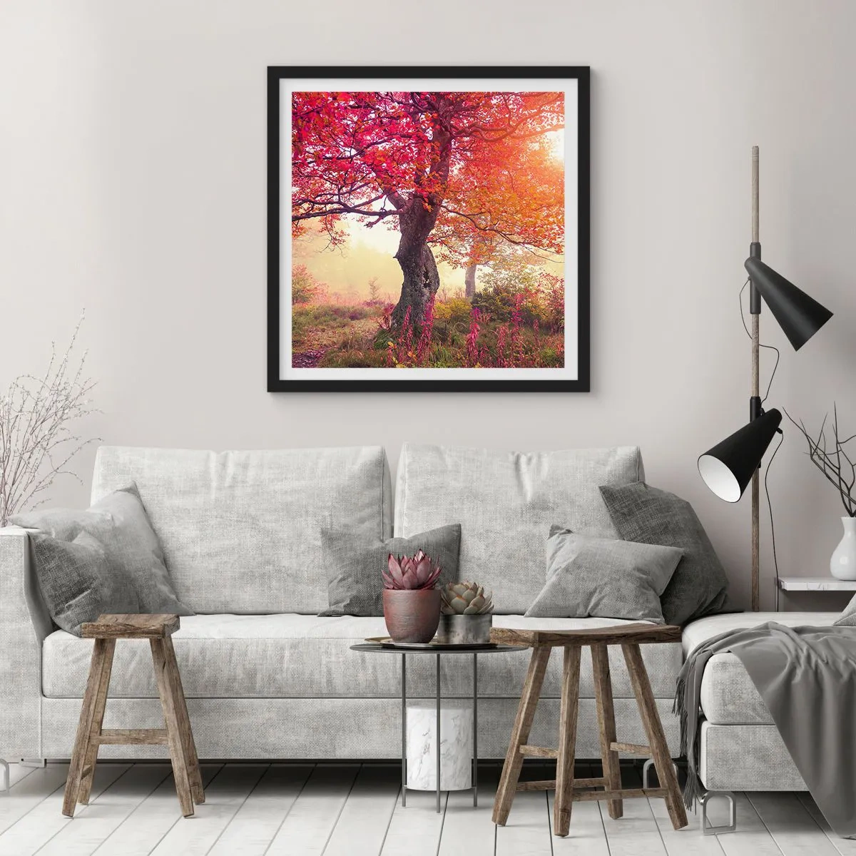 Plagát v čiernom ráme - Šialenstvo rozkvetu - 30x30 cm