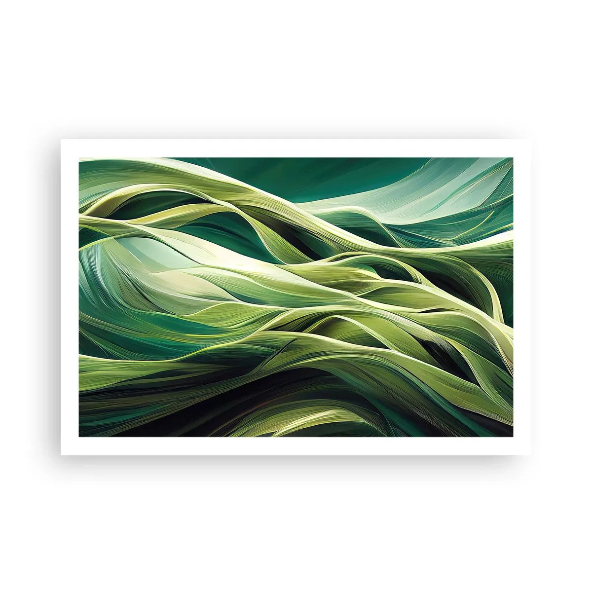 Plagát - Abstraktná hra na zelenú - 91x61 cm