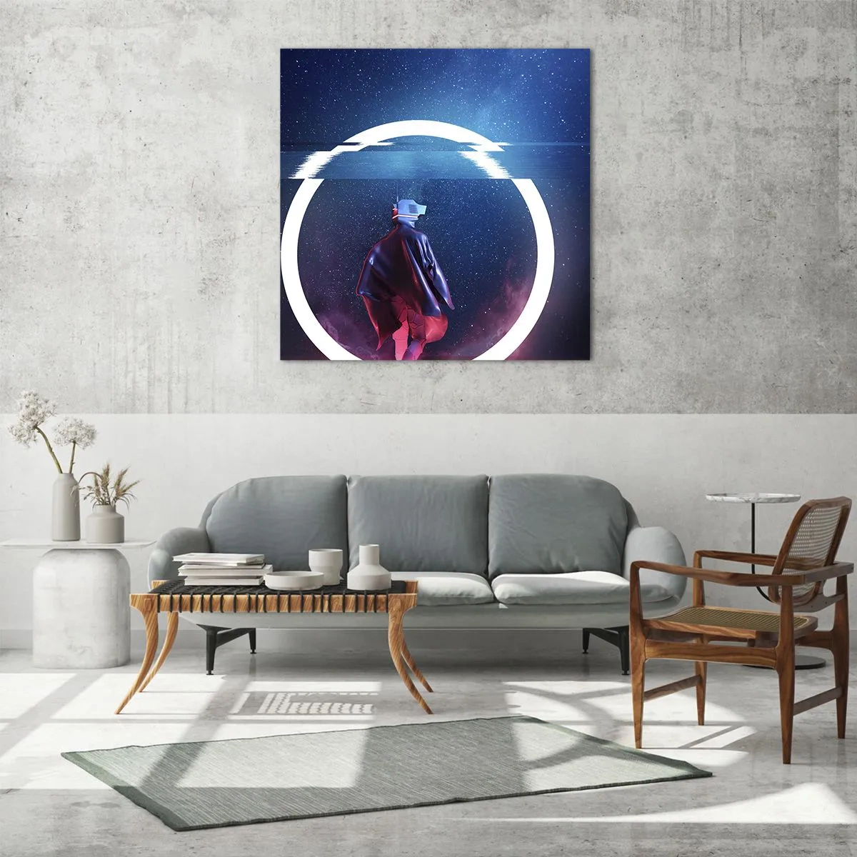 Obraz na skle - Medzi svetmi - 40x40 cm