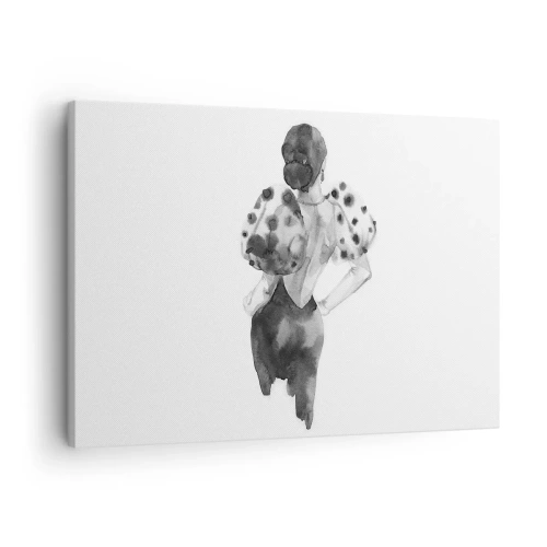 Obraz na plátne - Minimalistická akvarelová ilustrácia ženy - 70x50cm - Prešla hneď vedľa - Moderná nástenná dekorácia do obývacej izby a spálne ARTTOR