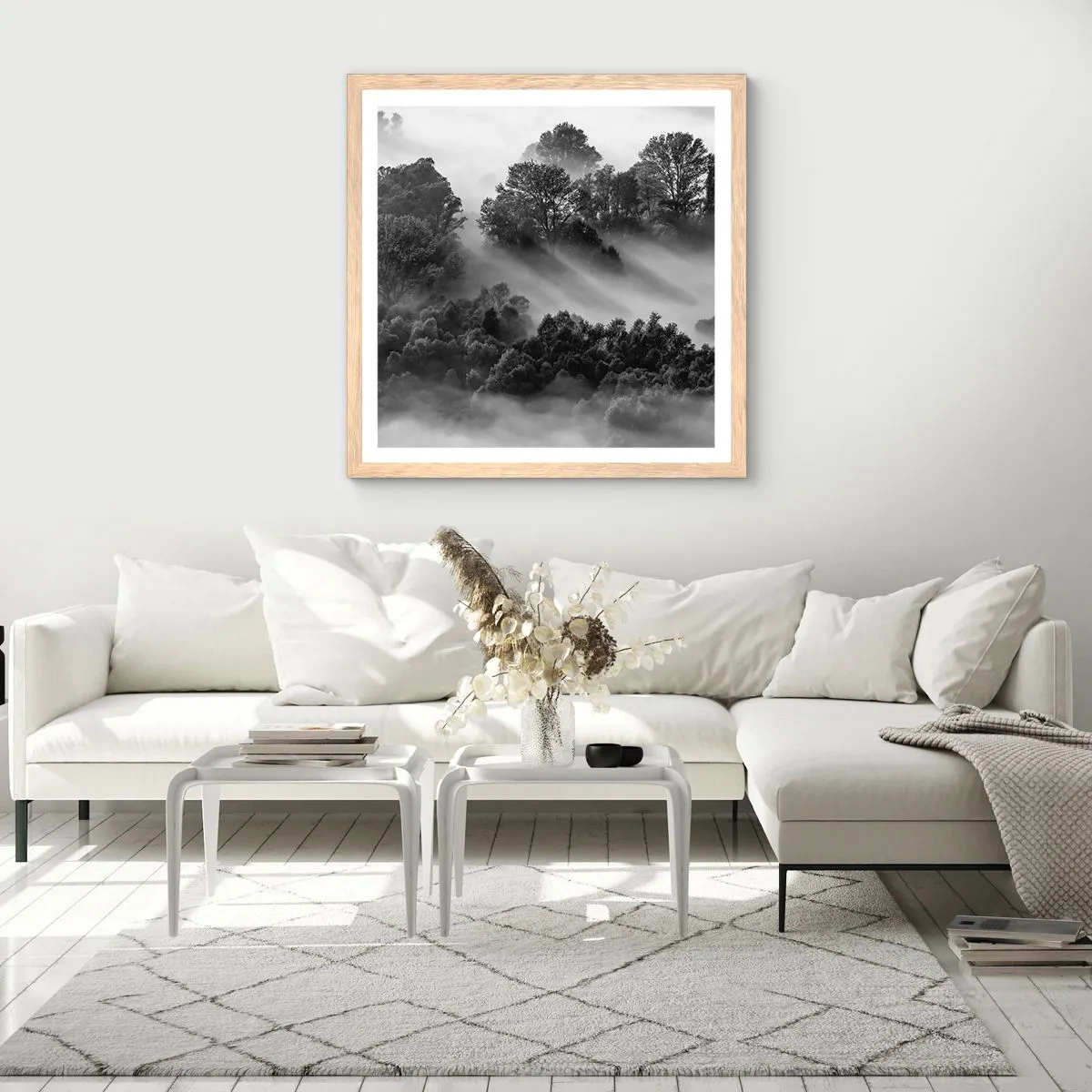 Plagát v ráme zo svetlého duba - Prebúdzanie zo spánku - 50x50 cm