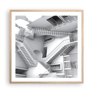 Plagát v ráme zo svetlého duba - Paradoxy prostoru - 60x60 cm