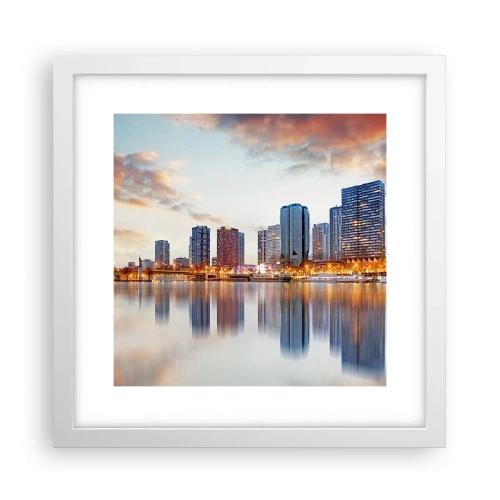 Plagát v bielom ráme - Monumentálny pokoj Paríža - 30x30 cm