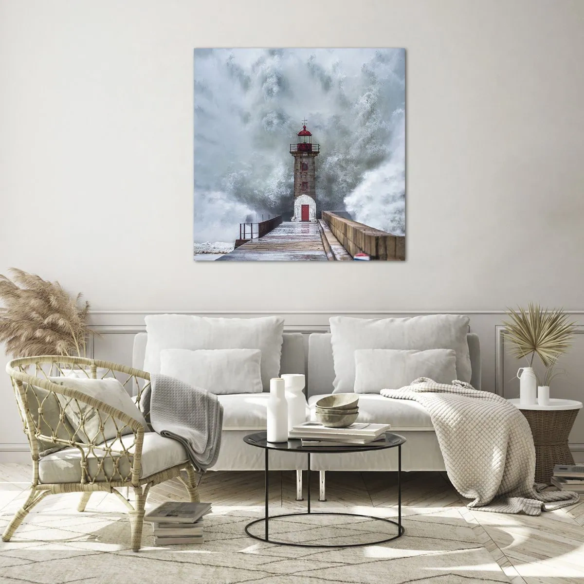 Obraz na skle - Hukot vody, šum vetra - 40x40 cm