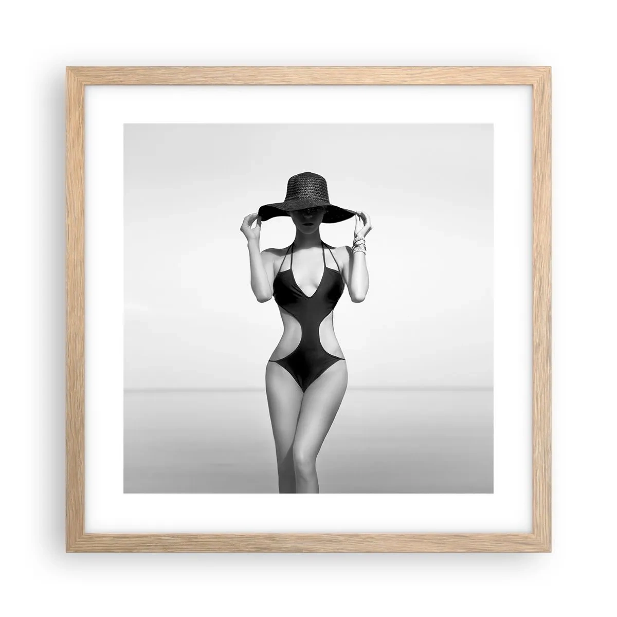 Plagát v ráme zo svetlého duba - Volám sa: Elegancia - 40x40 cm