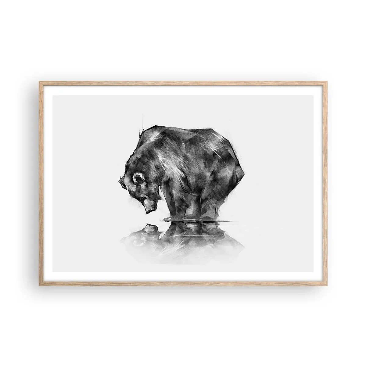 Plagát v ráme zo svetlého duba - Je príjemné sa stretnúť s niekým blízkym - 100x70 cm