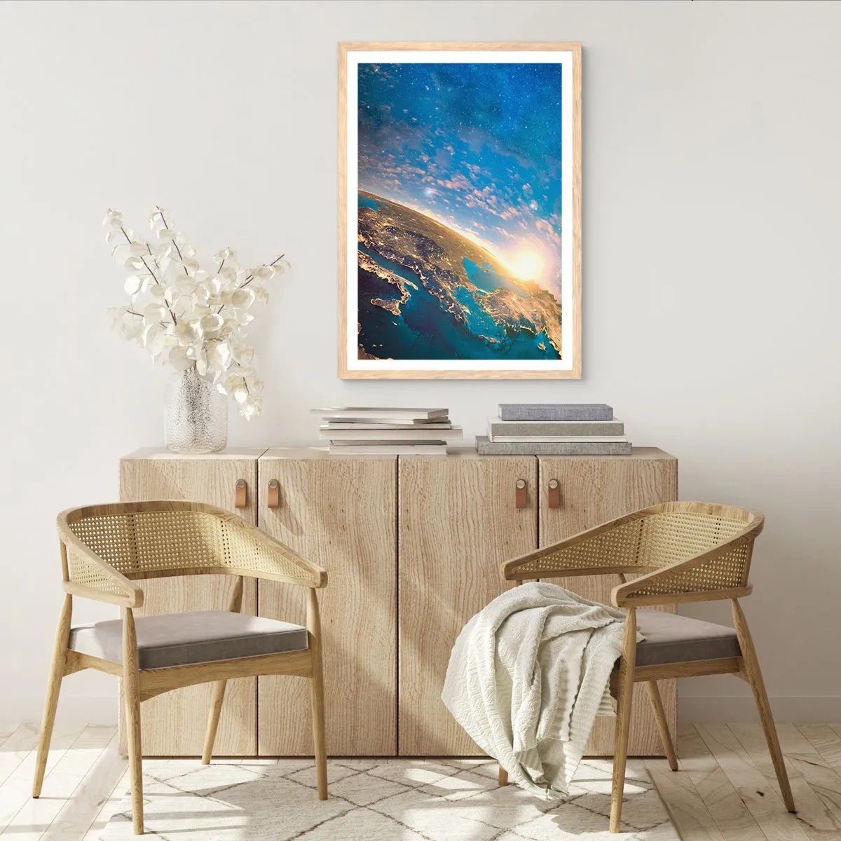 Plagát v ráme zo svetlého duba - Pozrime sa na seba s odstupom - 70x100 cm