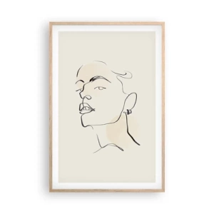 Plagát v ráme zo svetlého duba - Hrdý pohľad - 61x91 cm
