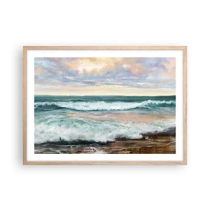 Plagát v ráme zo svetlého duba - Tu uhladíš dušu - 70x50 cm