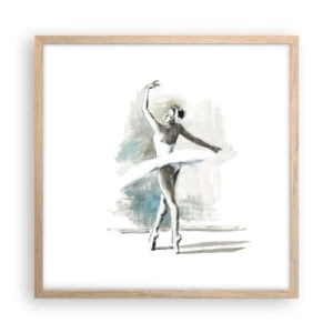 Plagát v ráme zo svetlého duba - Zakliata do labute - 50x50 cm