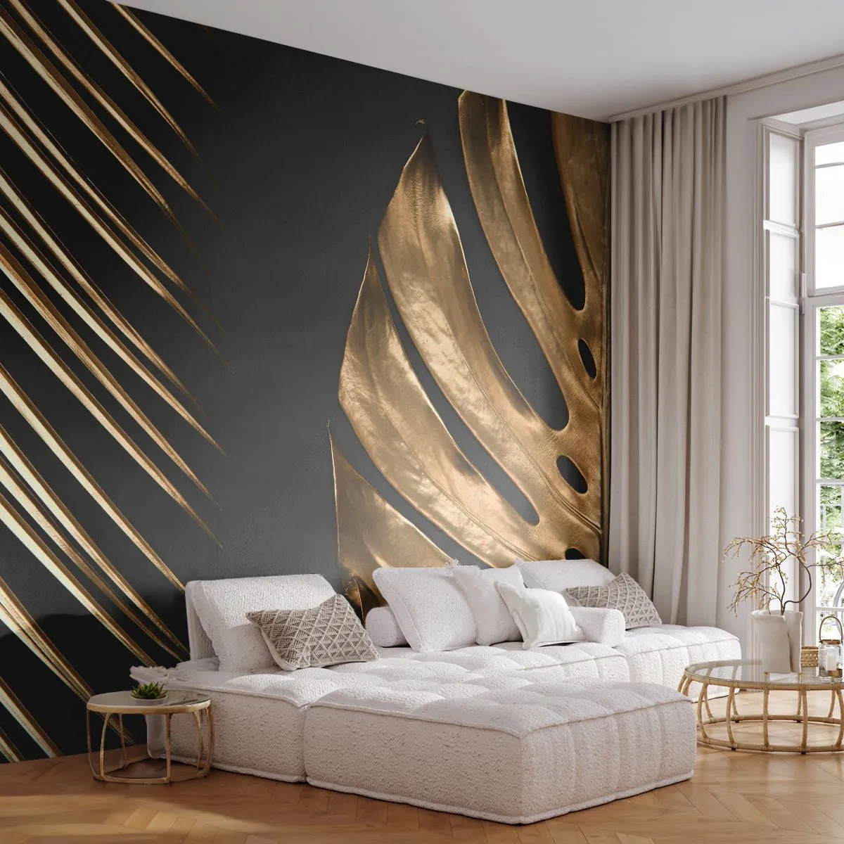 Fototapeta Premium Canvas - Iné ale rovnako drahé - Palmový list, List Monstera, Abstrakcia - 250x175 cm