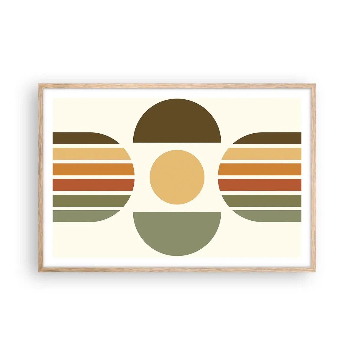 Plagát v ráme zo svetlého duba - Vo farbách zeme - 91x61 cm