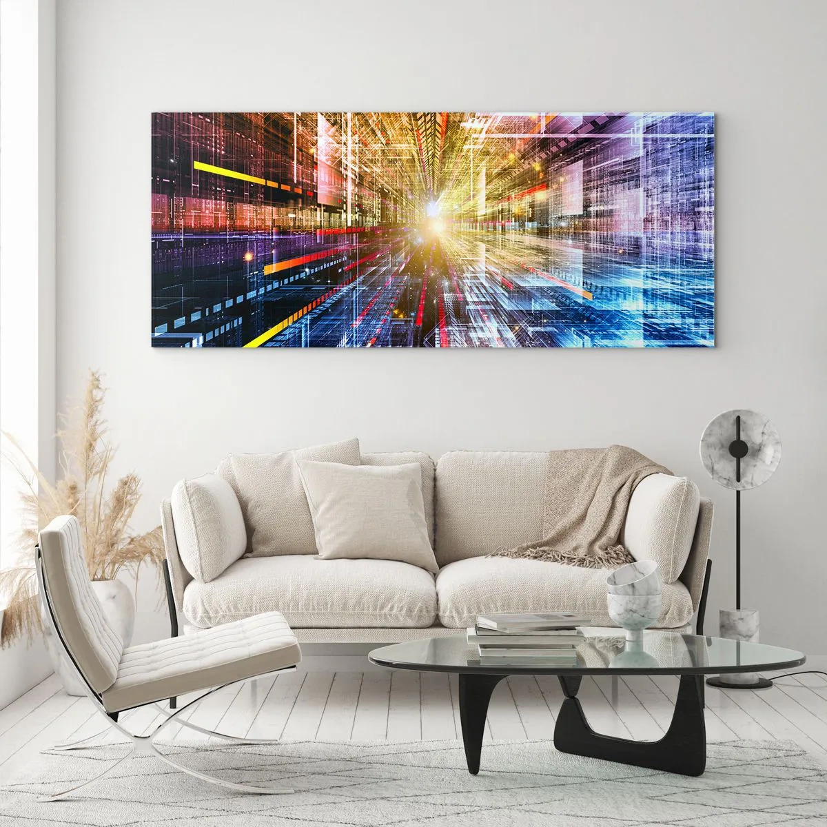 Obraz na skle - Osvetlená chodba - 90x30 cm